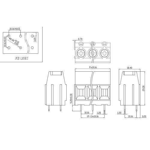 10.16MM pitch high current screw type PCB terminals can be spliced